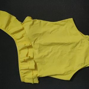 NWOT SHEIN Yellow One Piece Swimsuit Size L